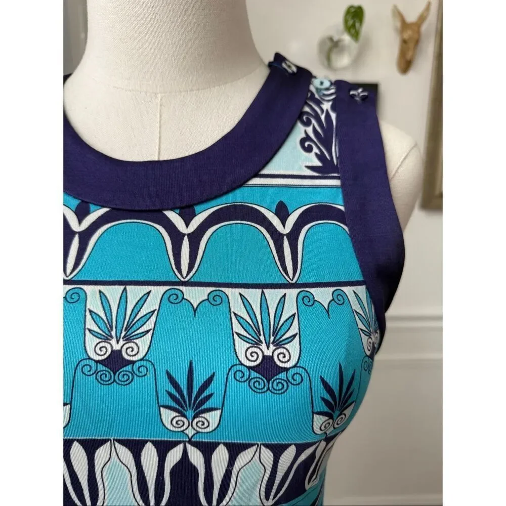 Tory Burch 100% Silk Jersey Damask Sleeveless Dress $495 M